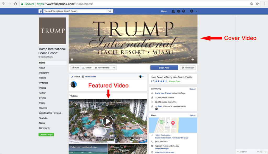 Facebook Page - Trump International Beach Resort