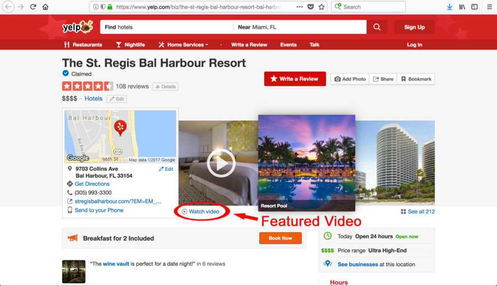 Yelp Sponsored Video - St. Regis Bal Harbour